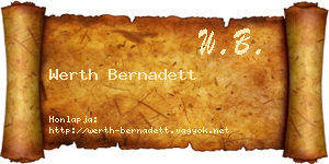 Werth Bernadett névjegykártya